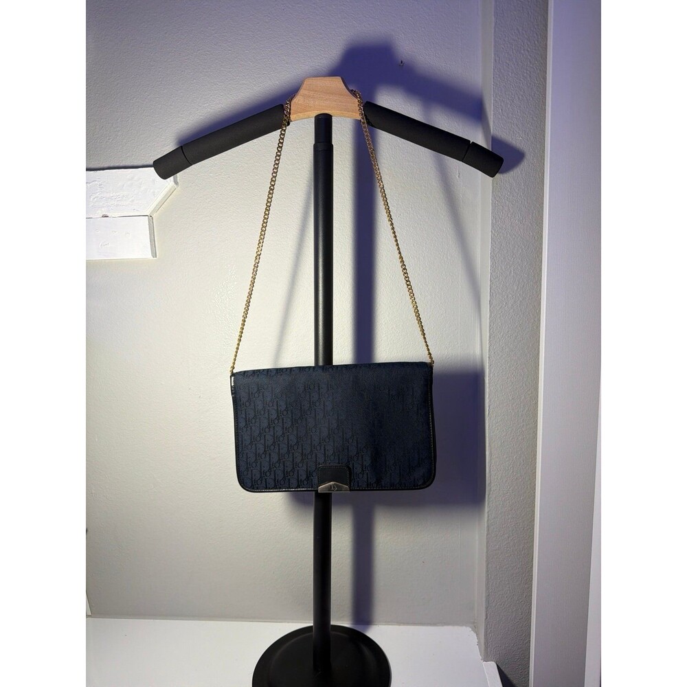 COA-included - Vintage Christian Dior Navy Trotter monogram canvas envelope bag - Picture 3 of 15